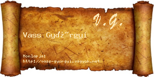 Vass Györgyi névjegykártya